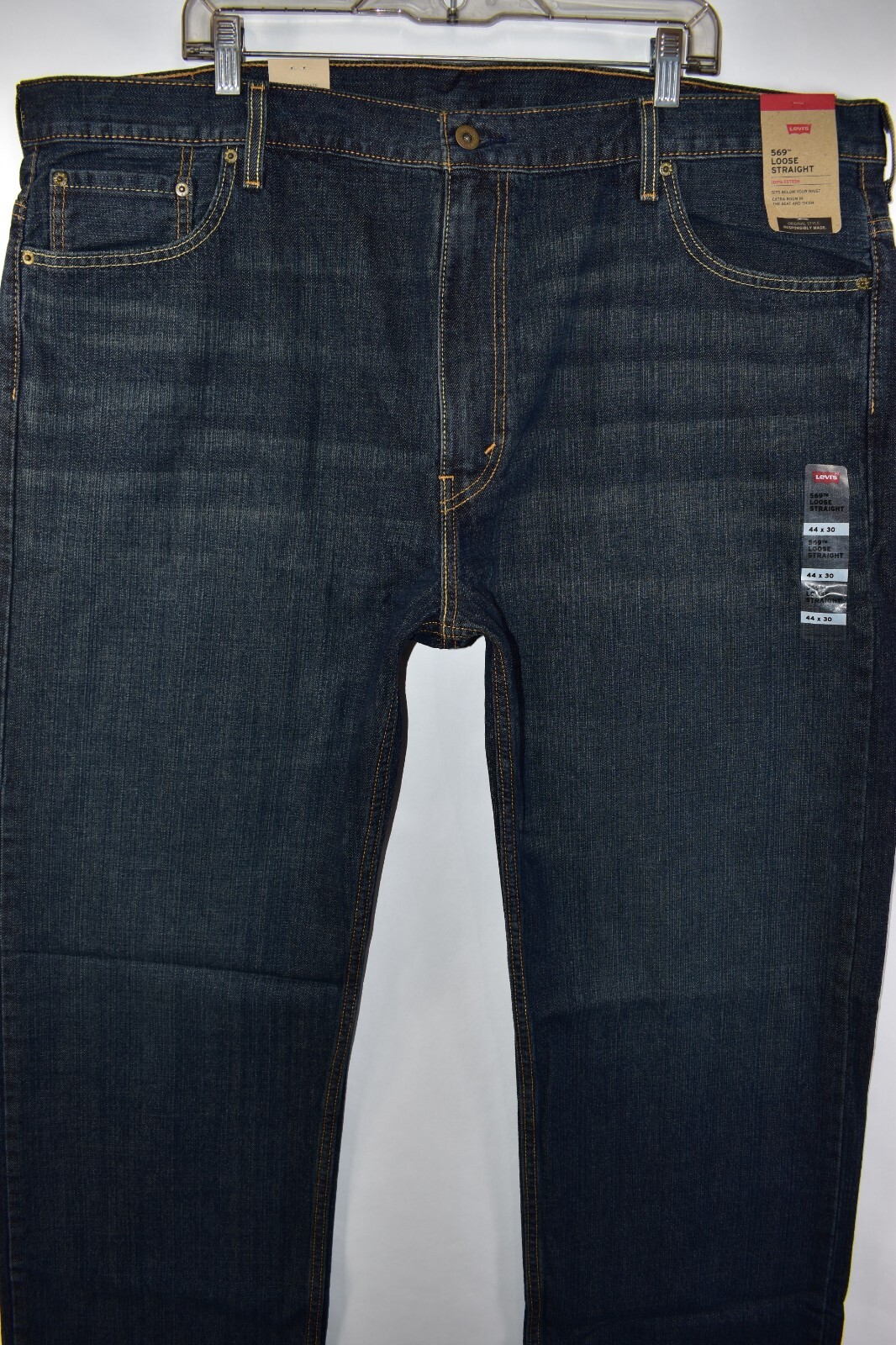 New Levi's 569 Loose Straight Blue Jeans Mens Size 44x30 thumbnail 3