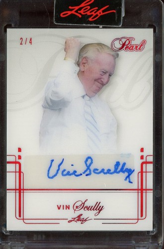 2022 Leaf Pearl Red Vin Scully AUTO 2/4