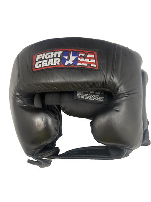 USA Ringside Fight Gear Boxing Headgear Black Size M MMA Fighting Protection