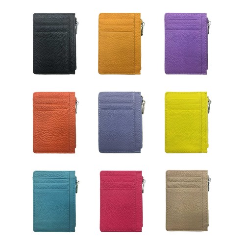 Cartera delgada de cuero minimalista con cremallera 5MLGgoods (roja 1 pieza) - Imagen 70 de 88