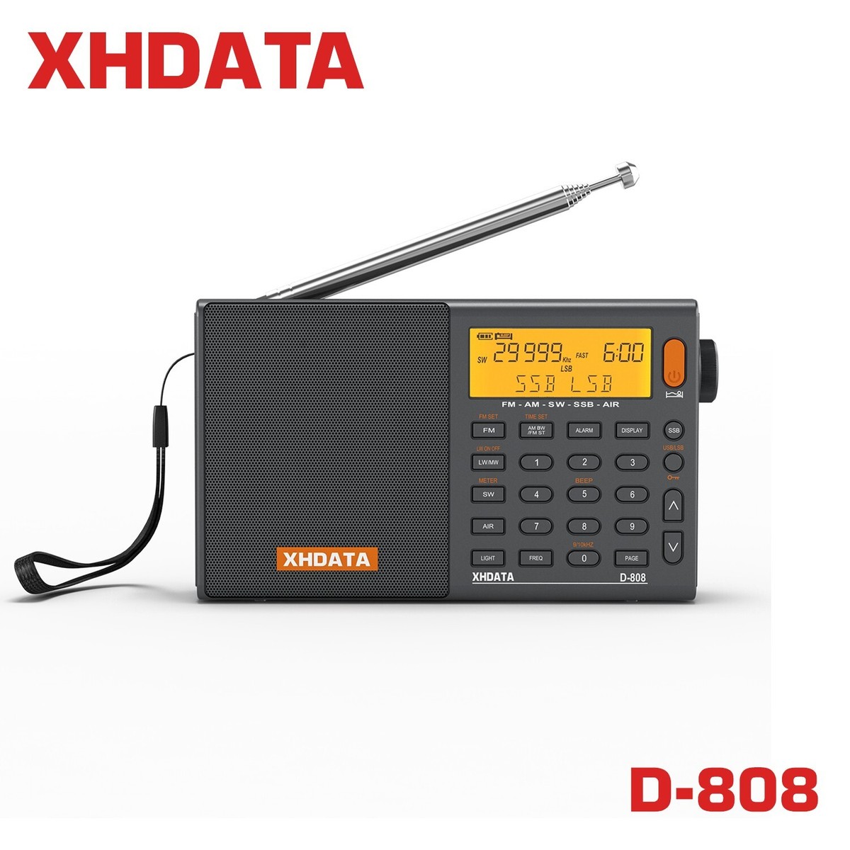 XHDATA D-808 FM Stereo Radio MW/LW/Shortwave SSB Air Full Band 