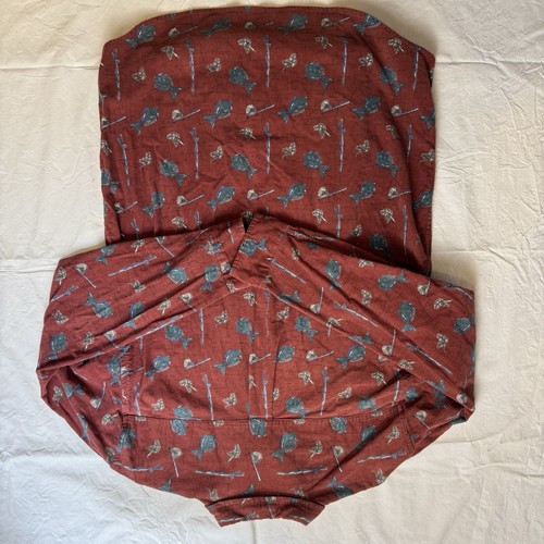 VTG Fieldmaster Corduroy Button Down Shirt Fishing Red Long Sleeve Mens Sz L - Picture 2 of 6