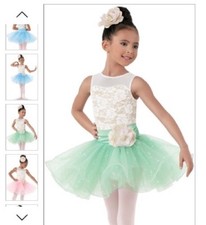 weissman dance costume child Mint/gold Size Small NWT Style 9507