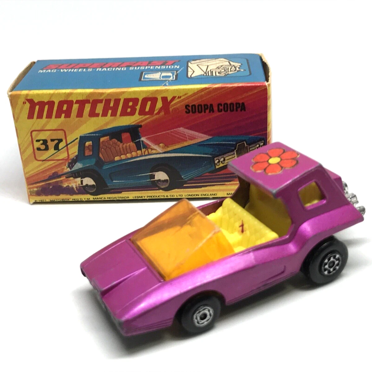 Lesney Matchbox Superfast No. 37 Soopa Coopa 1972 Pink - Made In