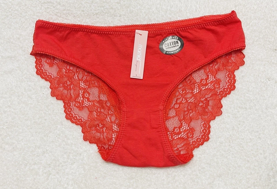 XL-Lote De 4 Bragas Mamia Mujeres Sexy Encaje Algodón Y Spandex Ropa Interior Comodidad Foto 3 de 4