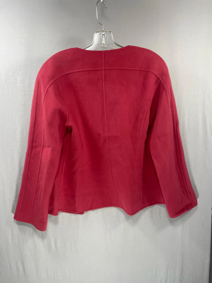 Linda Allard Ellen Tracy Wool Blazer Jacket Size 10 Women Pink Collar Open Front - Image 2 of 4