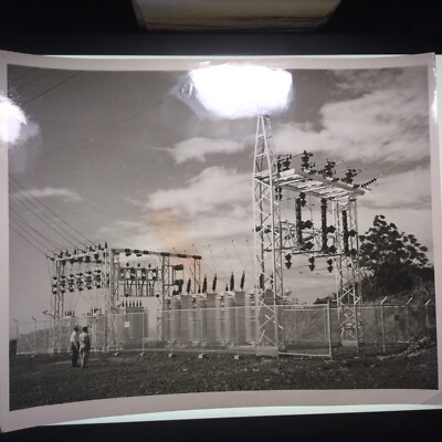 VINTAGE PHOTOGRAPH GE POWER ELECTRIC SUB-STATION HAWAII TRANSMISSION LINE PHOTO
