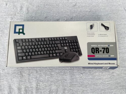 QR-70 Wired Keyboard With Wired Optical Mouse And USB Wifi Adapter Black NEW - 第 13/16 張圖片