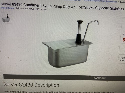 Server Condiment Pump Only 1 Oz. Cap New $95.00 - Picture 4 of 5