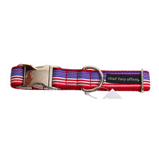 CFO Chief Furry Officer USA Pride Dog Collar Size Medium 12"-19" Neck