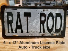Rat Rod License Plate Hot Rod Rustic Look Automotive Race Car Auto Tag