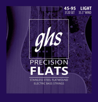 Medium Scale, 4-String Bass Precision Flats, Stainless Steel Flatwound, 35.5'' Wi