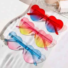 Heart Shape UV400 Sunglasses Women Girls Colorful Gradient Party Red Pink Sun