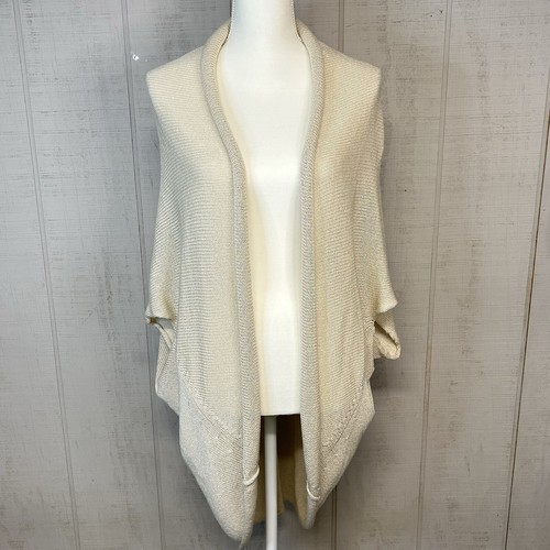 Womens Open Front Cardigan Sweater Size M/L Knit Short Kimono Sleeves Lagenlook - Picture 2 of 8