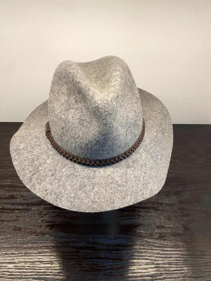 Sombrero Billabong Mujer Talla Única Gris Lana Fieltro Fedora Exterior Caminata Viaje al Oeste Foto 2 de 4