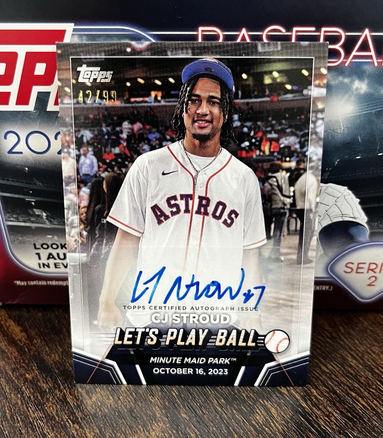 CJ Stroud 2024 Topps Series 2 Let’s Play Ball Auto #d /99 SP Astros #PBA-CJS