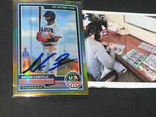 Nazzan Zanetello Red Sox Auto Signed 2023 Panini USA Stars & Stripes Card Gold