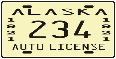Alaska 1921 Replica Metal License Plate