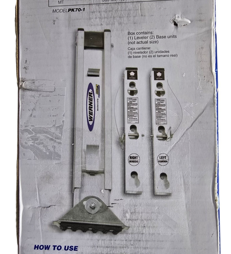 Nivelador de escalera Werner PK70-1 LevelLok con unidades base CAJA ABIERTA - Imagen 11 de 13