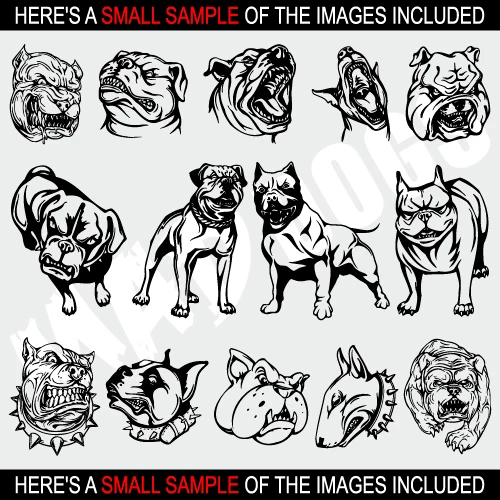 MAD DOGS CLIPART-VECTOR CLIP ART-VINYL CUTTER PLOTTER IMAGES &TSHIRT GRAPHICS CD Foto 2 de 4