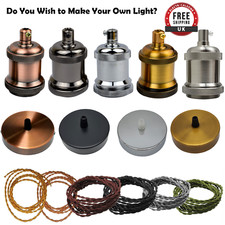 Vintage Light Fitting Ceiling Rose Fabric Cable Pendant Lamp Holder accessories