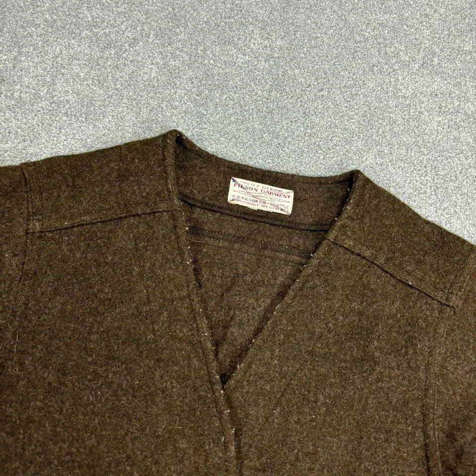 Chaqueta CC Filson Mujer Pequeña Marrón 100% Lana EE. UU. Aire Libre Caza Abrigo Dama Foto 3 de 4