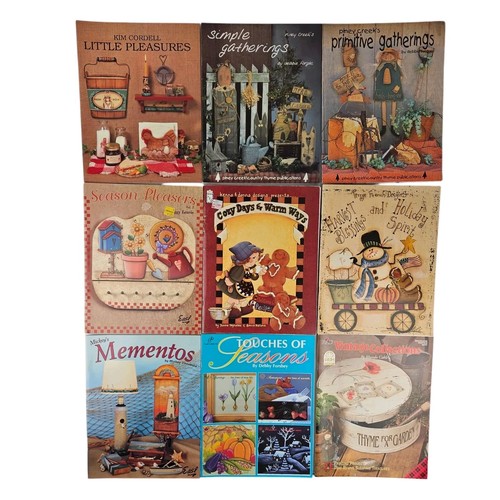 9 Vintage Tole Painting & Craft Books Folk Art Holiday Country Patterns 90s