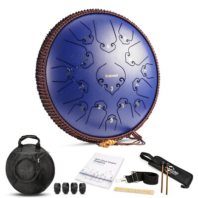 14 Inch 15 Note Steel Tongue Drum Percussion Instrument Lotus Hand