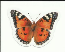 BUTTERFLY sticker 1.6" x 1.3" Orange  Black
