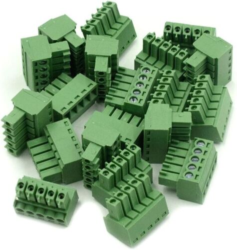 5PCS 5-Pin 300V KF2EDGK 3.5mm Pitch PCB Screw Terminal Block Connector Green - Picture 4 of 4