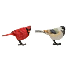 Creative Co-Op Bird Figurine with Metal Feet Pick Cardinal or Goldfinch