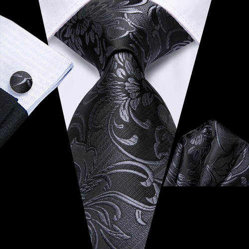 Herren Krawatte Klassisch Hochzeit Krawatte und Einstecktuch Manschettenknöpfe Set Paisley - Bild 229 von 253