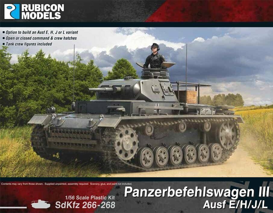 Panzerbefehlswagen III Ausf E/H/J/L - 1/56 scale plastic kit Rubicon 280093