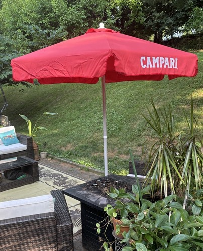 NEW 8 ft X 6ft Campari Heavy Duty Red Material Aluminum Outdoor Patio Umbrella