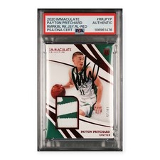 Payton Pritchard Auto 2020 Panini Immaculate Jersey Red /25 RC PSA Authentic