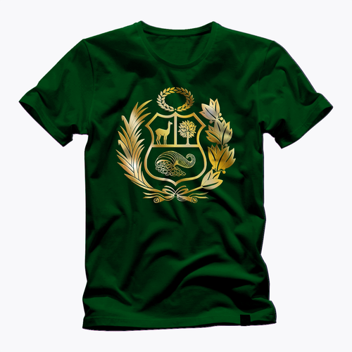 PERU CAMISETA ESCUDO PERUANO, GOLDEN HEAT PRESSED VINYL T SHIRTS PERUVIAN - 第 8/12 張圖片