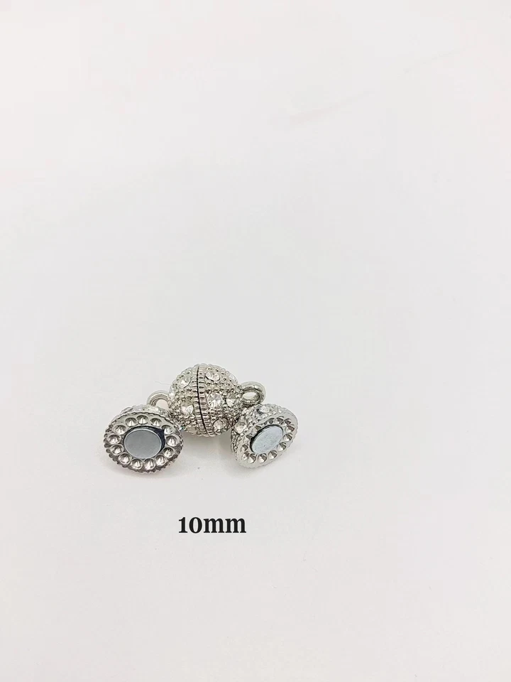 5 Pcs Crystal Rhinestone Round Ball Magnetic Clasp Strong Connector Closure - Image 3 of 4