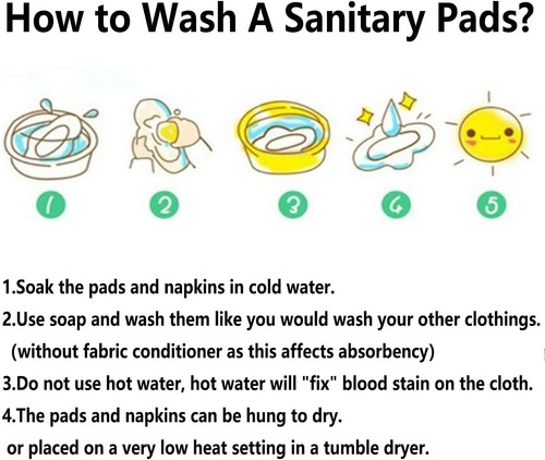 7pcs Washable Cloth Menstrual Pads with Waterproof Mini Wet Bag - Mixed Prints - Picture 11 of 11