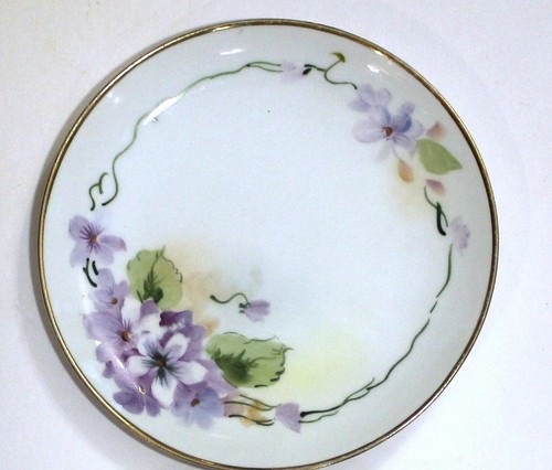 Vintage Porcelain Decorative Wall Plates Purple Violets Japan Set 2 - Picture 8 of 11