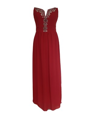 Red, Sequin & Gem Detailed Long Dress. Prom/bridesmaid/cruiseship/ballgown  | eBay