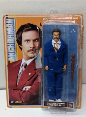 Anchorman 8'' Retro Style Action Figure: Battle Ready Ron Burgundy Open Box