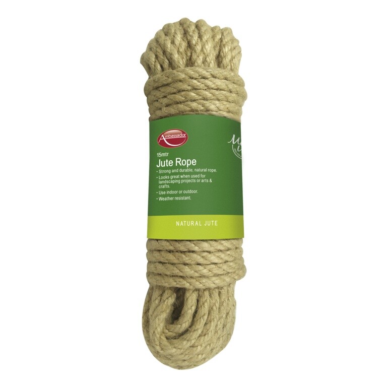 Ambassador Natural Jute Gardening DIY Washing Clothes Pulley Line Rope - 15m