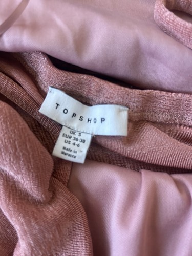 Topshop Halter Cut Out Slinky Mini Dress In Minky Pink Size 4-6 NWOT - Picture 6 of 9