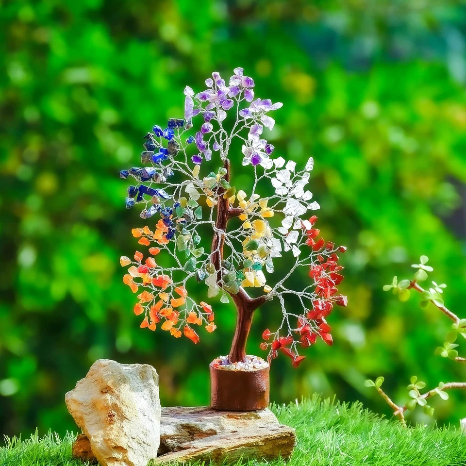 Árbol de chakras - Decoración de habitación - Árbol bonsai - Decoraciones de escritorio para mujer oficina - Gema Foto 4 de 4
