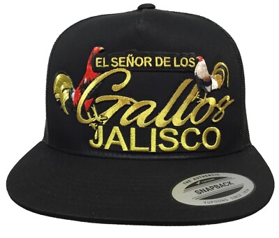El Señor De Los Gallos De Jalisco Hat Black Mesh Mexico Federal Chapo Guzmán