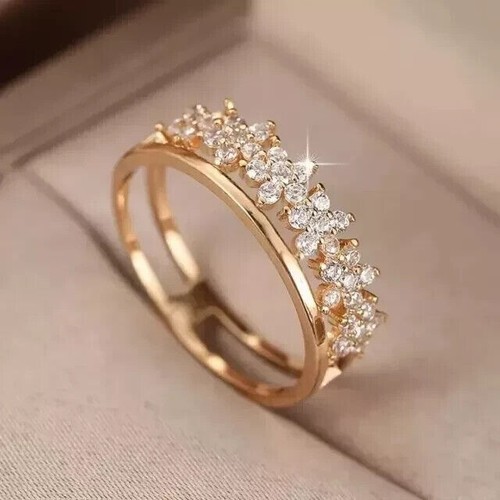 2Ct Round Cut Lab Created Diamond Women's Engagement Ring 14K Yellow Gold Plated - Picture 2 of 4