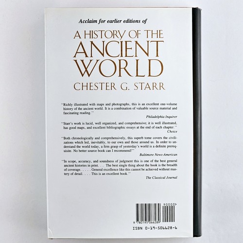 A History of the Ancient World by Chester Starr Oxford Press Hardcover with DJ - Picture 2 of 4
