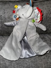 Elephant Lovey Security Blanket Gray Baby Toy Plush