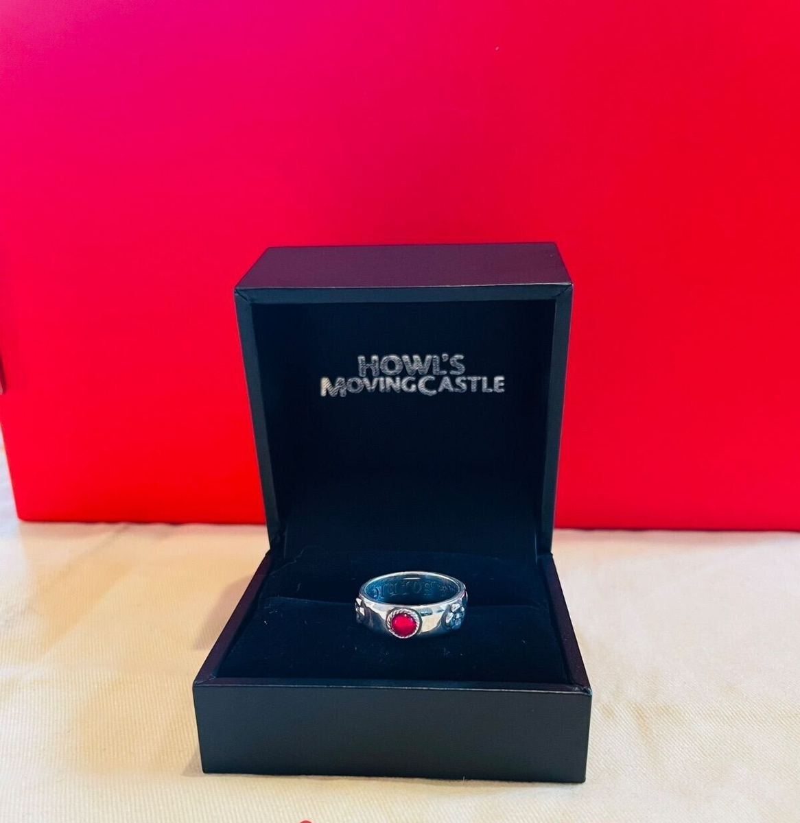 Howl s Moving Castle Ring 12 Silver 925 Red Ghibli Museum