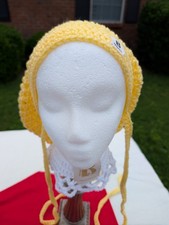 Handmade Crochet Yellow Loc Hat w/ Ties One S...